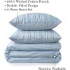 imageMartha Stewart Natalie King Size Duvet 3 Piece Set1 Duvet Cover 2 Pillow Shams Crinkle Velvet Texture Soft ampamp Royal Machine Wash 104quotx92quot with Button Closure ChampagneBlue  Yellow
