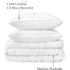 imageMartha Stewart Natalie King Size Duvet 3 Piece Set1 Duvet Cover 2 Pillow Shams Crinkle Velvet Texture Soft ampamp Royal Machine Wash 104quotx92quot with Button Closure ChampagneEmbroidered White