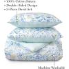 imageMartha Stewart Natalie King Size Duvet 3 Piece Set1 Duvet Cover 2 Pillow Shams Crinkle Velvet Texture Soft ampamp Royal Machine Wash 104quotx92quot with Button Closure ChampagneAqua