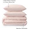 imageMartha Stewart Natalie King Size Duvet 3 Piece Set1 Duvet Cover 2 Pillow Shams Crinkle Velvet Texture Soft ampamp Royal Machine Wash 104quotx92quot with Button Closure ChampagneBlush