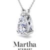 imageMartha Stewart Pear Shape Lab Grown Diamond Solitaire Necklace in 14 Karat Gold Lab Grown Diamond Necklacewhitegold