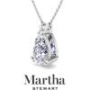 imageMartha Stewart Pear Shape Lab Grown Diamond Solitaire Necklace in 14 Karat Gold Lab Grown Diamond Necklacewhitegold
