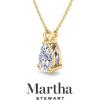 imageMartha Stewart Pear Shape Lab Grown Diamond Solitaire Necklace in 14 Karat Gold Lab Grown Diamond Necklaceyellowgold