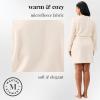 imageMartha Stewart Robe  Sleepwear for Women  ShorterLength Microfleece  Cozy Warm Relaxing LoungewearEgret