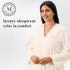 imageMartha Stewart Robe  Sleepwear for Women  ShorterLength Microfleece  Cozy Warm Relaxing LoungewearEgret