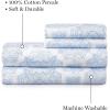 imageMartha Stewart Ruth Ditsy Floral 300TC 100 Cotton Percale Sheet Set BlueWhite 4 Piece  1 Flat Sheet 1 Fitted Sheet 2 Std Pillowcases Breathable Cotton Printed Bed Sheets Queen SizeQueen