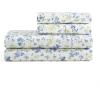 imageMartha Stewart Ruth Ditsy Floral 300TC 100 Cotton Percale Sheet Set BlueWhite 4 Piece  1 Flat Sheet 1 Fitted Sheet 2 Std Pillowcases Breathable Cotton Printed Bed Sheets Queen SizeTwin