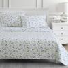imageMartha Stewart Ruth Ditsy Floral 300TC 100 Cotton Percale Sheet Set BlueWhite 4 Piece  1 Flat Sheet 1 Fitted Sheet 2 Std Pillowcases Breathable Cotton Printed Bed Sheets Queen SizeTwin