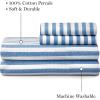 imageMartha Stewart Ruth Ditsy Floral 300TC 100 Cotton Percale Sheet Set BlueWhite 4 Piece  1 Flat Sheet 1 Fitted Sheet 2 Std Pillowcases Breathable Cotton Printed Bed Sheets Queen SizeQueen