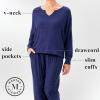 imageMartha Stewart Sleepwear for Women  Sparkle ampamp Shine Ribbed Pajama Set  Elegant Comfort for Lounging or CelebratingMedieval Blue