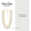 imageMartha Stewart Three Strand Pearl Crystal and Chain Necklace In Gold 18 Inches For Women