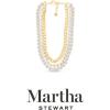 imageMartha Stewart Three Strand Pearl Crystal and Chain Necklace In Gold 18 Inches For Women