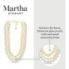 imageMartha Stewart Three Strand Pearl Crystal and Chain Necklace In Gold 18 Inches For Women