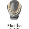imageMartha Stewart Three Strand Pearl Crystal and Chain Necklace In Gold 18 Inches For Women