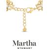 imageMartha Stewart Three Strand Pearl Crystal and Chain Necklace In Gold 18 Inches For Women