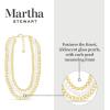 imageMartha Stewart Three Strand Pearl Gold Ball and Chain Necklace In Gold 18 Inches For Women
