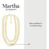 imageMartha Stewart Three Strand Pearl Gold Ball and Chain Necklace In Gold 18 Inches For Women