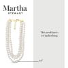 imageMartha Stewart Three Strand Pearl and Crystal Necklace In Gold 18 Inches For Women