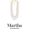 imageMartha Stewart Three Strand Pearl and Crystal Necklace In Gold 18 Inches For Women