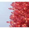 imageMartha Stewart Tinsel PreLit Artificial Christmas Tree 7 ft Clear Lights Pink  LED