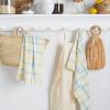 imageMartha Stewart Valley Plaid Kitchen Towel 2Pack Set Indigo 16quotx28quotYellow