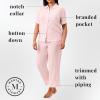 imageMartha Stewart Womens Pajama Capri Set  Lightweight Sleepwear  2Pc Capri Pant and Notch Collar Short Sleeve Button DownParfait Pink