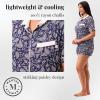 imageMartha Stewart Womens Pajama Set  Soft Breathable Sleepwear  2Pc Notch Collar Short Sleeve Button Down  Relaxed ComfortMedieval Blue