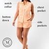 imageMartha Stewart Womens Pajama Set  Soft Breathable Sleepwear  2Pc Notch Collar Short Sleeve Button Down  Relaxed ComfortPeach Fuzz