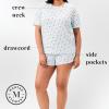 imageMartha Stewart Womens Pajama Shorts Set  Soft Ribbed Jersey Sleepwear  2Pc Short Sleeve Top and Shorts  Light and ComfyQuiet Tide