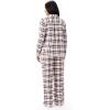 imageMartha Stewart Womens Utility Flannel Pajama Set  2Piece Notch Collar Long Sleeve Sleepwear Soft ampamp Cozy ComfortEgret
