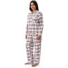 imageMartha Stewart Womens Utility Flannel Pajama Set  2Piece Notch Collar Long Sleeve Sleepwear Soft ampamp Cozy ComfortEgret