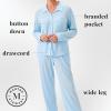 imageMartha Stewart Womens Waffle Pajama Set  2Piece Long Sleeve Notch Collar ButtonDown Sleepwear Soft ampamp Cozy