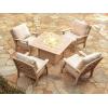 imageMartha Stewart by POLYWOOD Chinoiserie 5Piece Deep Seating Set with Fire Pit Table SandGlacier SpaBlack  Grey Mist