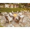 imageMartha Stewart by POLYWOOD Chinoiserie 5Piece Deep Seating Set with Fire Pit Table SandGlacier SpaMahogany  Spiced Burlap