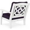 imageMartha Stewart by POLYWOOD Chinoiserie 5Piece Deep Seating Set with Fire Pit Table SandGlacier SpaWhite  Navy Linen