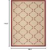 imageMartha Stewart x SAFAVIEH Outdoor Area Rug Collection  8 x 112quot Cream ampamp Green Weather Resistant ampamp Washable Ideal for Patio Backyard Mudroom Deck Dining Space MSR425214CremeRed