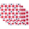 imageMARTHA STEWART Americana Star Gingham Plaid Indoor Placemat 4Pack Set Reversible Patriotic USA America Decor RedWhiteBlue 14quotx72quot