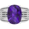 imageMartha Stewart 10 14 Carat Cushion Cut Gemstone Hidden Halo Ring with Lab Grown Diamonds in Sterling Silver Choose Your GemstoneAmethyst