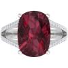 imageMartha Stewart 10 14 Carat Cushion Cut Gemstone Ring with Lab Grown Diamonds in Sterling Silver Choose Your GemstoneGarnet