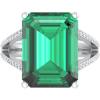 imageMartha Stewart 10 14 Carat Emerald Cut Gemstone Ring with Lab Grown Diamonds in Sterling Silver Choose Your GemstoneEmerald