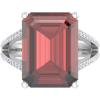 imageMartha Stewart 10 14 Carat Emerald Cut Gemstone Ring with Lab Grown Diamonds in Sterling Silver Choose Your GemstoneGarnet