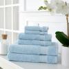 imageMartha Stewart 100 Cotton Bath Towels Set of 6 Piece 2 Bath Towels 2 Hand Towels 2 Washcloths Quick Dry Towels Soft ampamp Absorbent Bathroom Essentials BeigeSpa Blue