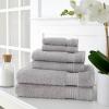 imageMartha Stewart 100 Cotton Bath Towels Set of 6 Piece 2 Bath Towels 2 Hand Towels 2 Washcloths Quick Dry Towels Soft ampamp Absorbent Bathroom Essentials BeigeSilver