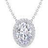 imageMartha Stewart 2 14 Carat Lab Grown Diamond Halo Necklace In 14 Karat Gold Lab Grown Diamond Necklace For Womenwhitegold