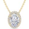 imageMartha Stewart 2 14 Carat Lab Grown Diamond Halo Necklace In 14 Karat Gold Lab Grown Diamond Necklace For Womenyellowgold