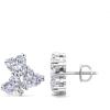 imageMartha Stewart 3 Carat Lab Grown Diamond Cluster Stud Earrings Heart Shapes in 14K Goldwhitegold