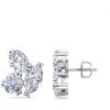 imageMartha Stewart 3 Carat Lab Grown Diamond Cluster Stud Earrings Marquise Round Oval Shapes in 14K Goldwhitegold