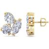 imageMartha Stewart 3 Carat Lab Grown Diamond Cluster Stud Earrings Marquise Round Oval Shapes in 14K Goldyellowgold