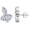 imageMartha Stewart 3 Carat Lab Grown Diamond Cluster Stud Earrings Marquise Round Pear Shapes in 14K Goldwhitegold