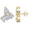 imageMartha Stewart 3 Carat Lab Grown Diamond Cluster Stud Earrings Pear Shapes in 14K Goldyellowgold